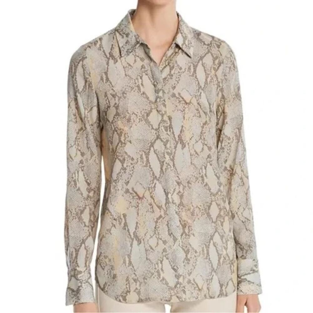 Lafayette 148 Gray Scottie Python Snake Print Blo… - image 5